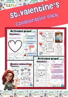 Vista previa - Manualidades / Dibujos para colorear - St. valentine's COLLABORATIVE ACTIVITY bundle - Portada