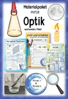 Vorschau - Arbeitsblätter - Optik Materialpaket Physik – Licht, Schatten, Spiegel, Reflexion & Lichtbrechung - Deckblatt