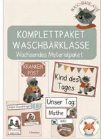 Vorschau - Mal- und Bastelvorlagen - Wachsendes Komplettpaket Waschbärklasse - Deckblatt