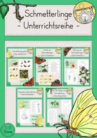 Vorschau - Stundenentwürfe - Schmetterling Raupe Unterrichtsreihe Materialpaket - Deckblatt