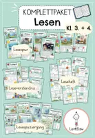 Vorschau - Stationenlernen - Komplettpaket: Lesen, Lesezeit, Lesetraining rund ums Jahr | Kl. 3 + 4 - Deckblatt