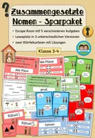 Vorschau - Arbeitsblätter - Zusammengesetzte Nomen - Sparpaket (Klasse 3-4) - Deckblatt