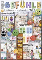 Vorschau - Mal- und Bastelvorlagen - Gefühle / Emotionen 😁☹️🥰 - wachsendes Materialpaket - Deckblatt