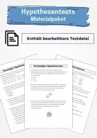 Vorschau - Arbeitsblätter - Hypothesentests - Materialpaket - Deckblatt
