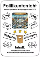 Vorschau - Arbeitsblätter - Materialpaket. Wahlprogramme zur Bundestagswahl 2025 der großen Parteien. - Deckblatt