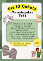 Vorschau - Arbeitsblätter - Materialpaket "Die 10 Gebote" Teil 1 - Deckblatt