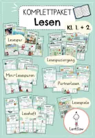 Vorschau - Arbeitsblätter - Komplettpaket: Lesen, Lesetraining, Lesezeit rund ums Jahr | Kl. 1 + 2 - Deckblatt