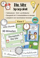 Vorschau - Arbeitsblätter - Uhr - Sparpaket (Klasse 1-3) #schulstartbyextraklasse - Deckblatt