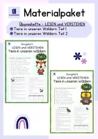 Vorschau - Arbeitsblätter - Materialpaket: LESEN und VERSTEHEN - Tiere in unseren Wäldern (Teil 1+2) - Deckblatt
