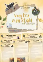 Vorschau - Unterrichtsreihen - XL Materialpaket: Vom Erz zum Stahl | Stahlwerk | Kohlewerk (5. & 6. Klasse Weltkunde | Erdkunde | Wirtschaft) - 6 fertige Unterrichtsstunden mit Lösungen - Deckblatt