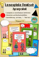 Vorschau - Spiele - Lesespiele: Wortarten und Rechtschreibfälle - wachsendes Sparpaket (Klasse 2-4) #schulstartbyextraklasse - Deckblatt