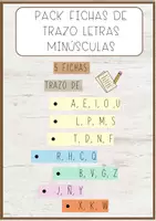 Vista previa - Hojas de trabajo - Paquete de materiales fichas trazo de minúsculas - Portada