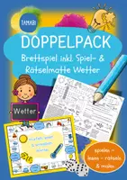 Vorschau - Spiele - Doppelpack "Brettspiel + Spiel- & Rätselmatte Deutsch - DaZ/DaF Wortschatz "Wetter" | daz/daf spiele - daz daf grundschule - Wortschatz nach Themen - Deckblatt
