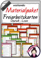 Vorschau - Stationenlernen - Materialpaket 215 FREIARBEITSKARTEN | LESEN - Deckblatt