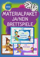 Vorschau - Spiele - Materialpaket - DAZ Brettspiel: Ja oder Nein Brettspiele zu verschiedenen Themen | Brettspiel deutsch | ja/nein Fragen | ja nein | sinnerfassendes Lesen | lesen ja nein - Deckblatt