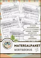Vorschau - Spiele - Materialpaket: Wortsudokus - Nomen | Verben | Adjektive - Deckblatt