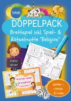 Vorschau - Arbeitsblätter - Doppelpack "Brettspiel + Spiel- & Rätselmatte Religion "Vaterunser" | Vaterunser Grundschule | Religion Klasse 2, 3 & 4 | Vater unser spielerisch üben | Brettspiel Religion | Religion Grundschule - Deckblatt