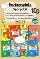 Vorschau - Spiele - Rechenspiele: Plus und Minus im Zahlenraum 100 - Sparpaket (Klasse 2-3) - Deckblatt