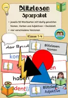 Vorschau - Arbeitsblätter - Blitzlesen: Nomen, Verben und Adjektive - Sparpaket (Klasse 1-4) - Deckblatt
