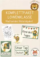 Vorschau - Mal- und Bastelvorlagen - Wachsendes Komplettpaket Löwenklasse - Deckblatt