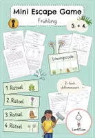 Vorschau - Arbeitsblätter - Escape Room Game Deutsch Frühling | Kl. 3 + 4 - Deckblatt