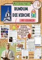 Vorschau - Arbeitsblätter - Materialpaket rundum Kirche damals, heute und meine Verbindung dazu mit Lösung (Klasse 6 7 8) - Deckblatt