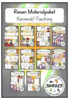 Vorschau - Mal- und Bastelvorlagen - Fasching / Karneval - Riesen Materialpaket - Deckblatt