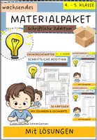 Vorschau - Arbeitsblätter - Wachsendes Materialpaket: Schriftliche Addition (8 Materialien) - Deckblatt