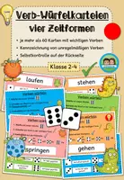 Vorschau - Spiele - Würfelkarteien: Verben im Präsens, Präteritum, Perfekt und Plusquamperfekt - Sparpaket (Klasse 2-4) - Deckblatt