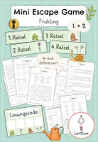 Vorschau - Spiele - Escape Room Deutsch Frühling | Kl. 1 + 2 - Deckblatt