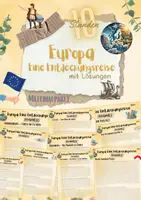 Vorschau - Unterrichtsreihen - XXL Materialpaket: Europa - Eine Entdeckungsreise (5. & 6. Klasse, Weltkunde | Nawi | Erdkunde | Geschichte | Wirtschaft) – 10 fertige Unterrichtsstunden mit Lösungen - Deckblatt