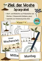 Vorschau - Arbeitsblätter - Ziel der Woche/ Wochenziel - Sparpaket (Klasse 1-4) #schulstartbyextraklasse - Deckblatt