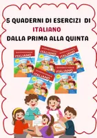 anteprima - Esercizi - 5 QUADERNI di esercizi di ITALIANO dalla prima alla quinta (in formato PDF) - Pagina di copertina
