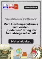 Vorschau - Arbeitsblätter - Materialpaket: Vom Hochimperialismus zum modernen Krieg – Expansion, Herrschaft und Widerstand als PDF-, PowerPoint- und Word-Dateien - Deckblatt