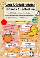 Vorschau - Stationenlernen - Verben im Präsens und Präteritum: Würfelkartei - Sparpaket (Klasse 2-4) - Deckblatt