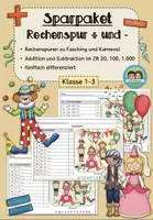 Vorschau - Arbeitsblätter - Rechenspuren Fasching/ Karneval: Addition und Subtraktion - Sparpaket (Klasse 1-3) - Deckblatt