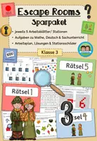Vorschau - Stundenentwürfe - Escape Room - Deutsch, Mathe und Sachunterricht: wachsendes Sparpaket (Klasse 3) #schulstartbyextraklasse - Deckblatt