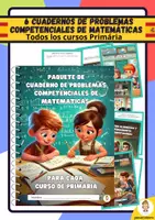 Vista previa - Hojas de trabajo - Paquete de Cuadernos de Problemas Competenciales para Toda la Primaria - Portada