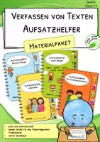 Vorschau - Arbeitsblätter - Materialpaket "Aufsatzhelfer" - Wortfelder, Satzanfänge, Gefühle, Adjektive für Personenbeschreibungen - Deckblatt