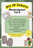 Vorschau - Arbeitsblätter - Die 10 Gebote: Materialpaket Teil 2 - Deckblatt