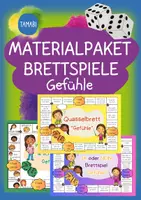 Vorschau - Spiele - Materialpaket - Brettspiele zum Wortschatz "Gefühle" | DAZ Brettspiel | Brettspiel Deutsch | daz/daf spiele | daz daf grundschule - Deckblatt