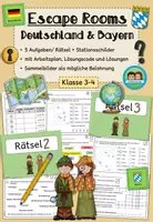 Vorschau - Arbeitsblätter - Escape Rooms: Deutschland und Bayern - Sparpaket (Klasse 3-4) - Deckblatt