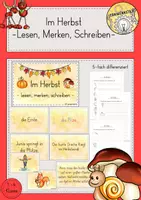 Vorschau - Spiele - Lesen-Merken-Schreiben Herbst Karten differenziert - Deckblatt