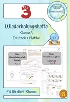 Vorschau - Arbeitsblätter - Materialpaket: Wiederholungshefte Klasse 3 Deutsch & Mathe - Deckblatt