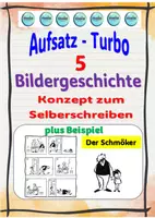 Vorschau - Unterrichtsreihen - ❤️AUFSATZ - Turbo: Bildgeschichte 5 ( Anleitung + Vater & Sohn -Der Schmöker) - Deckblatt