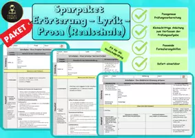 Vorschau - Arbeitsblätter - Sparpaket - Erörterung - Lyrik - Prosa (Realschule) - Deckblatt