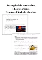 Vorschau - Klassenarbeiten - Zeitungsbericht umschreiben (Lead-Stil) - 2 Klassenarbeiten (Haupt- und Nachschreibearbeit) - Deckblatt