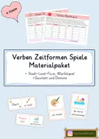 Vorschau - Spiele - Verben Zeitformen Spiele Materialpaket - Deckblatt