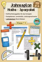 Vorschau - Stundenentwürfe - Jahresplan Stoffverteilungsplan - Mathe (Klasse 1-4) - Sparpaket - Deckblatt