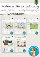 Vorschau - Arbeitsblätter - Materialpaket Lesespurgeschichten Lesespaziergänge 3fach differenziert - Deckblatt